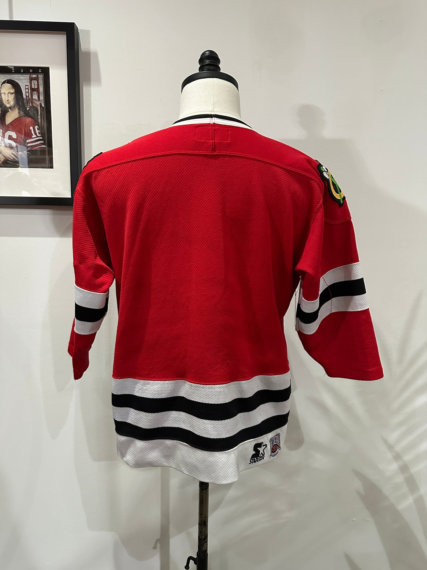 (Mens Large) 90s Starter Chicago Blackhawks Jersey