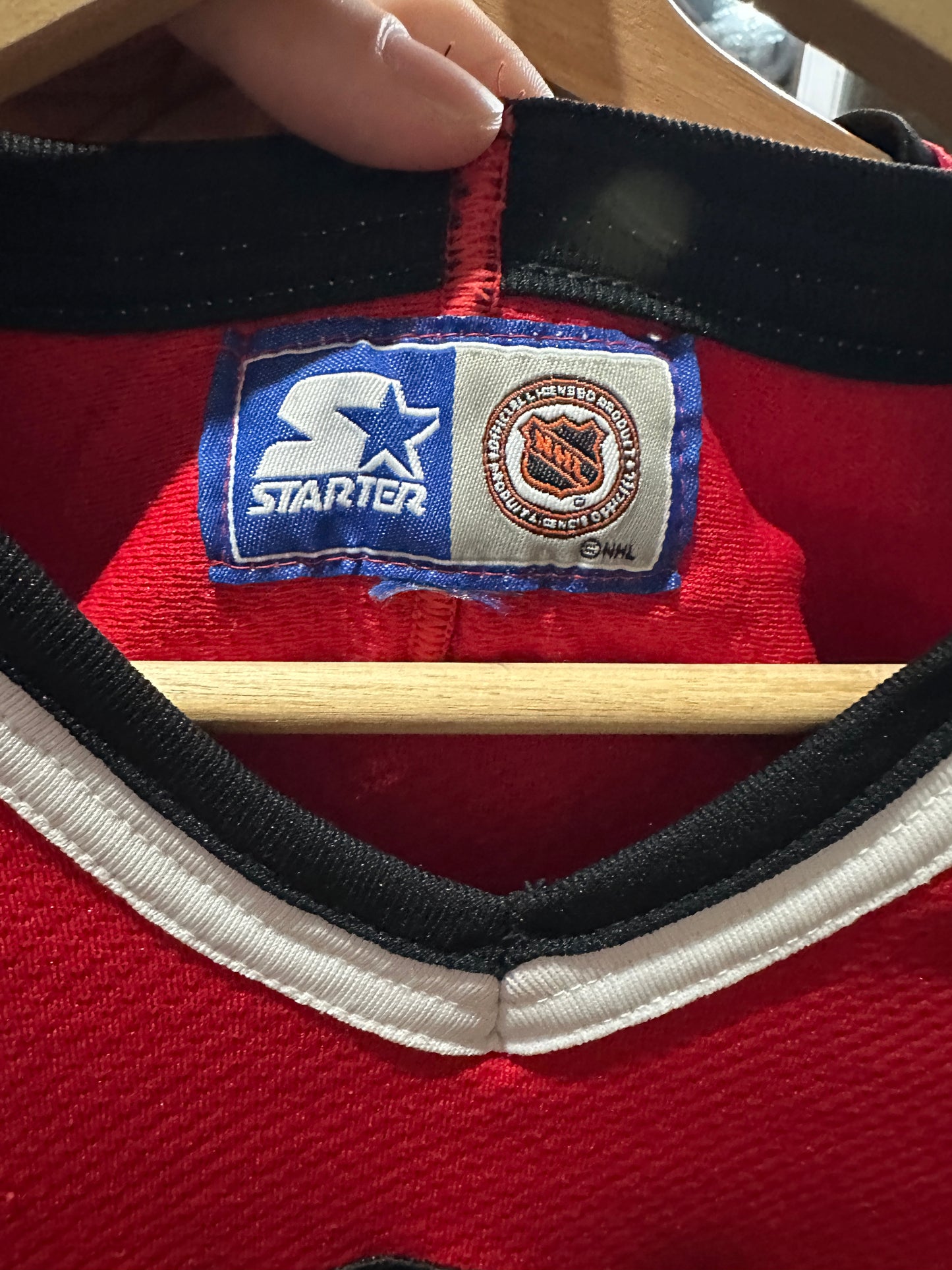 (Mens Large) 90s Starter Chicago Blackhawks Jersey