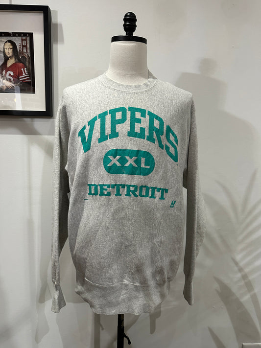 (Mens 2X) 90s Detroit Vipers Spell-Out Sweaterc