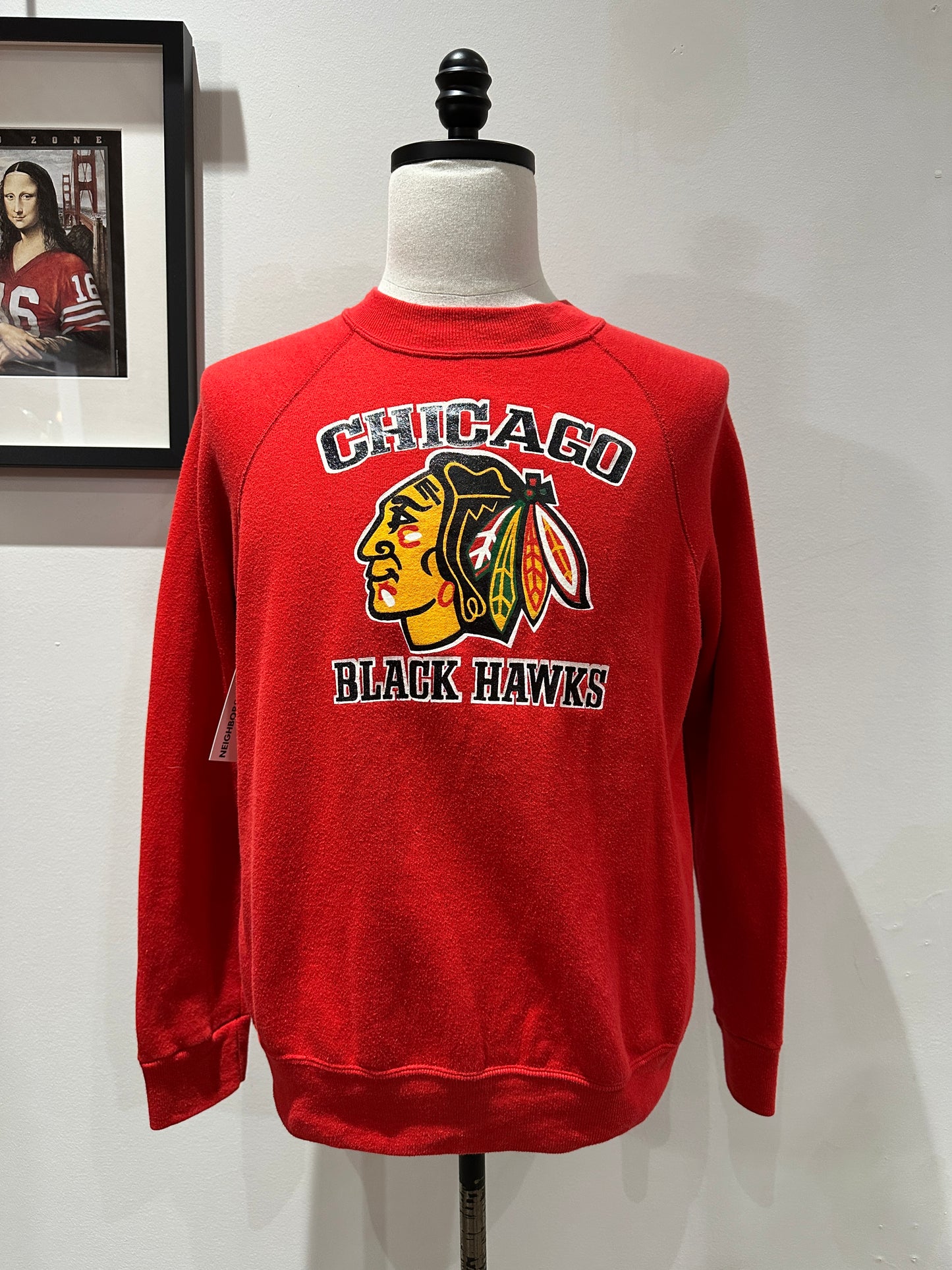 (Mens Large) 80s Chicago Blackhawks Sweater