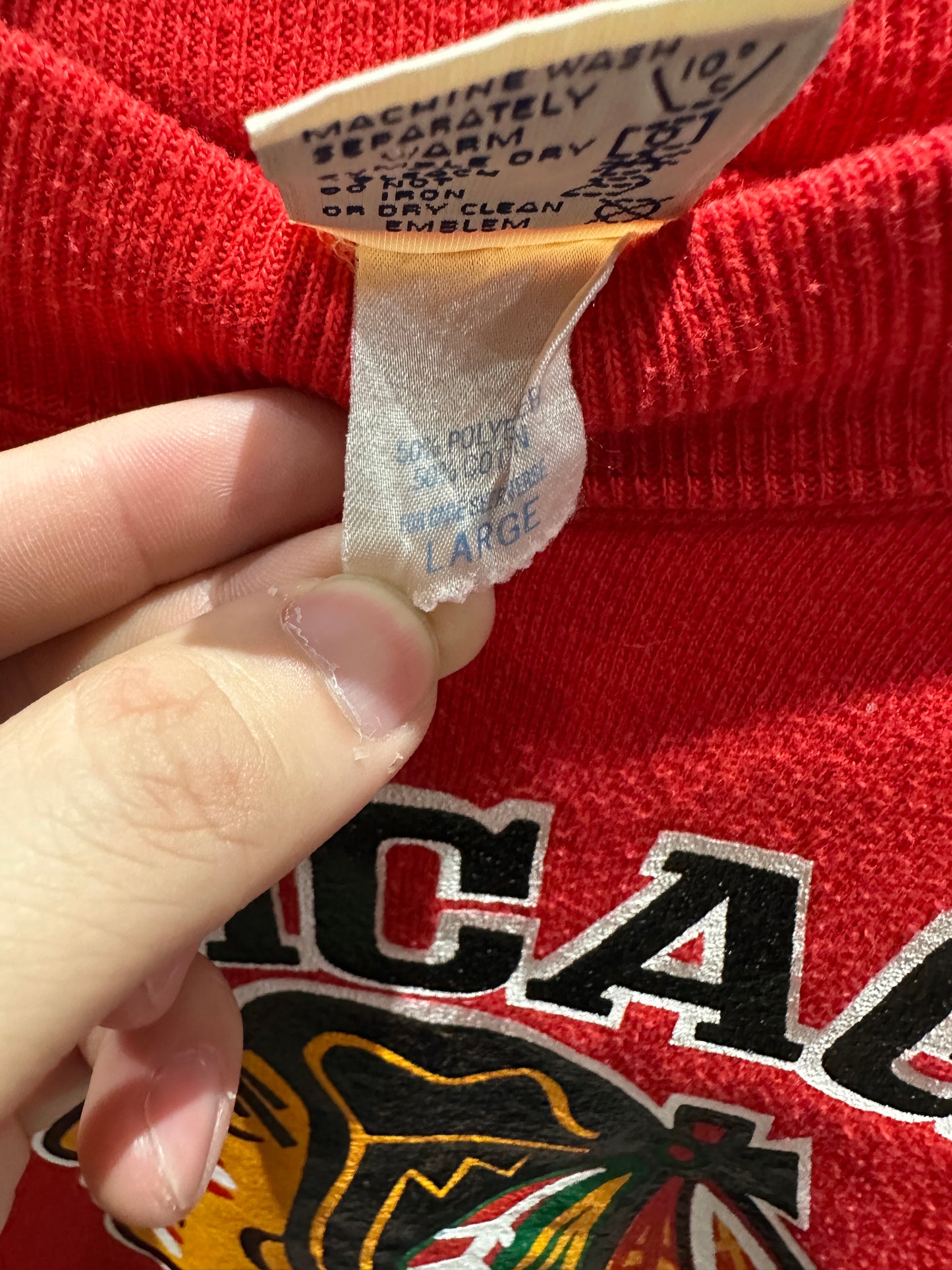 (Mens Large) 80s Chicago Blackhawks Sweater