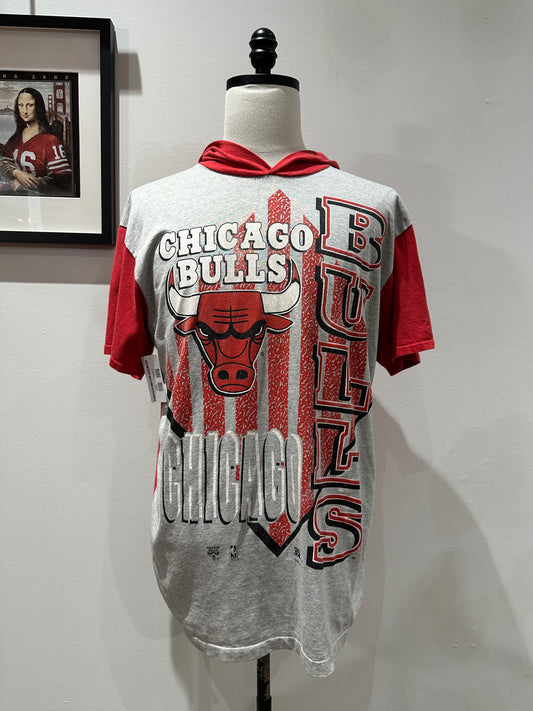 (Mens Large) 90s Chicago Bulls Hooded Shirt
