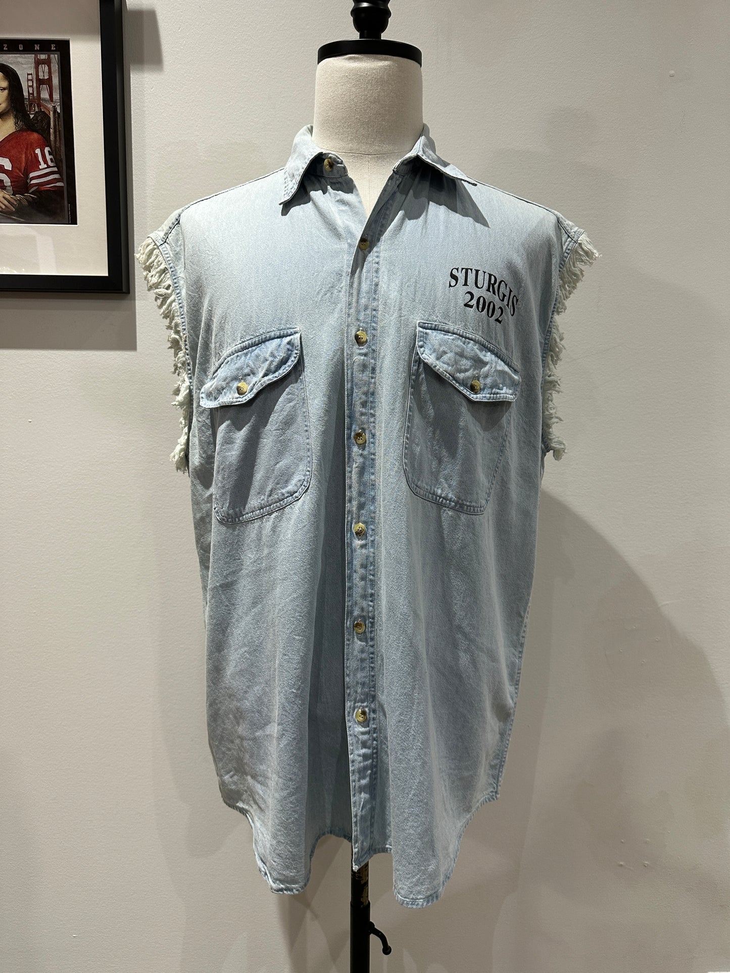 (Mens XL)2002 Sturgis black Hills Valley Denim Vest