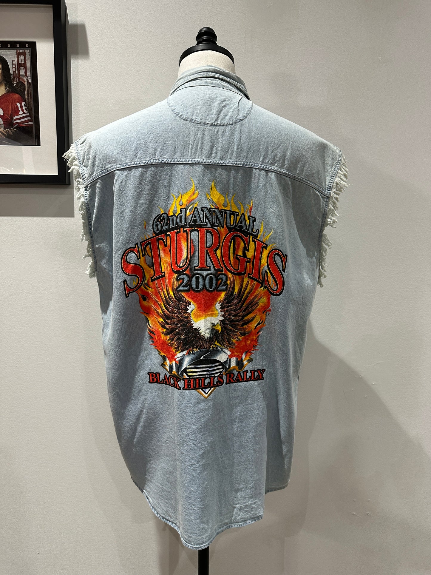 (Mens XL)2002 Sturgis black Hills Valley Denim Vest
