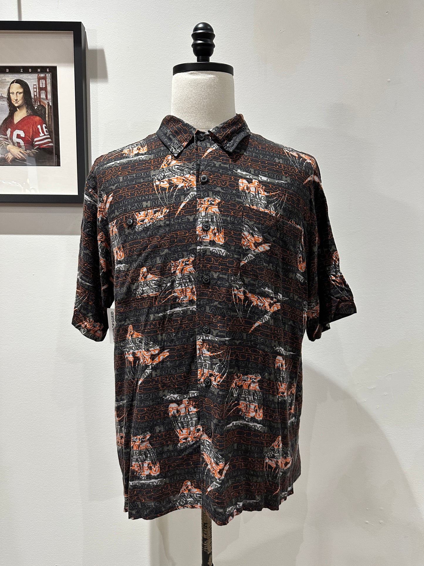 (Mens XL) Harley Davidson AOP Button-up Shirt