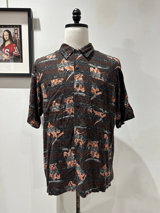 (Mens XL) Harley Davidson AOP Button-up Shirt