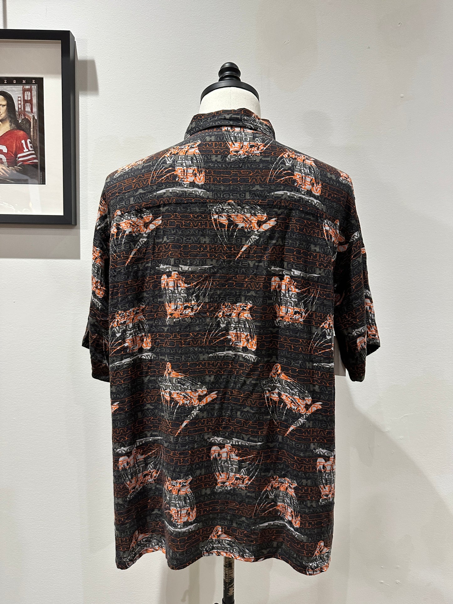 (Mens XL) Harley Davidson AOP Button-up Shirt
