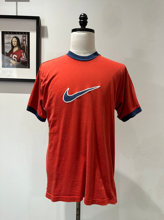 (Mens Large) 90s Nike Center-Swoosh Orange Shirt