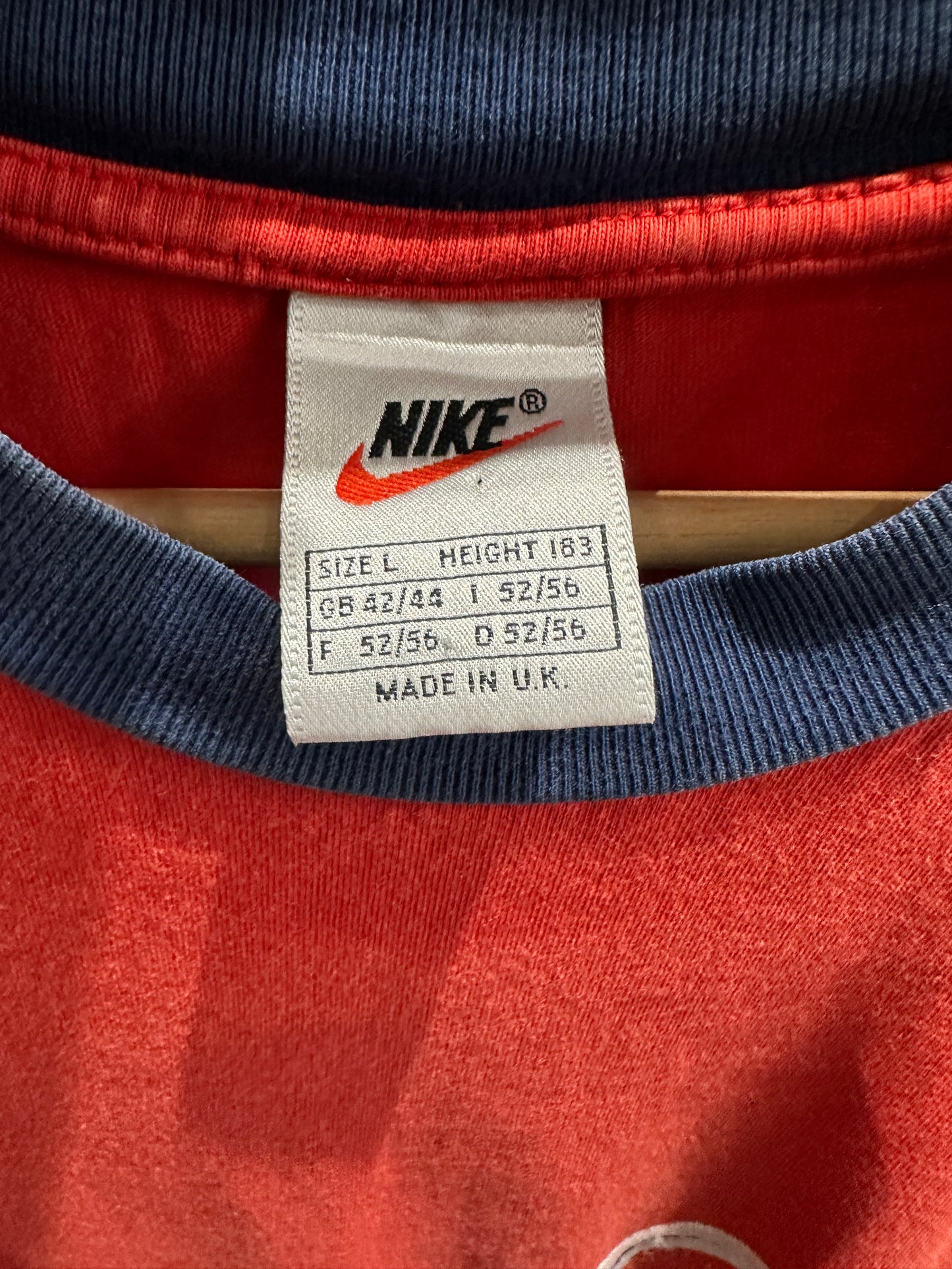 (Mens Large) 90s Nike Center-Swoosh Orange Shirt