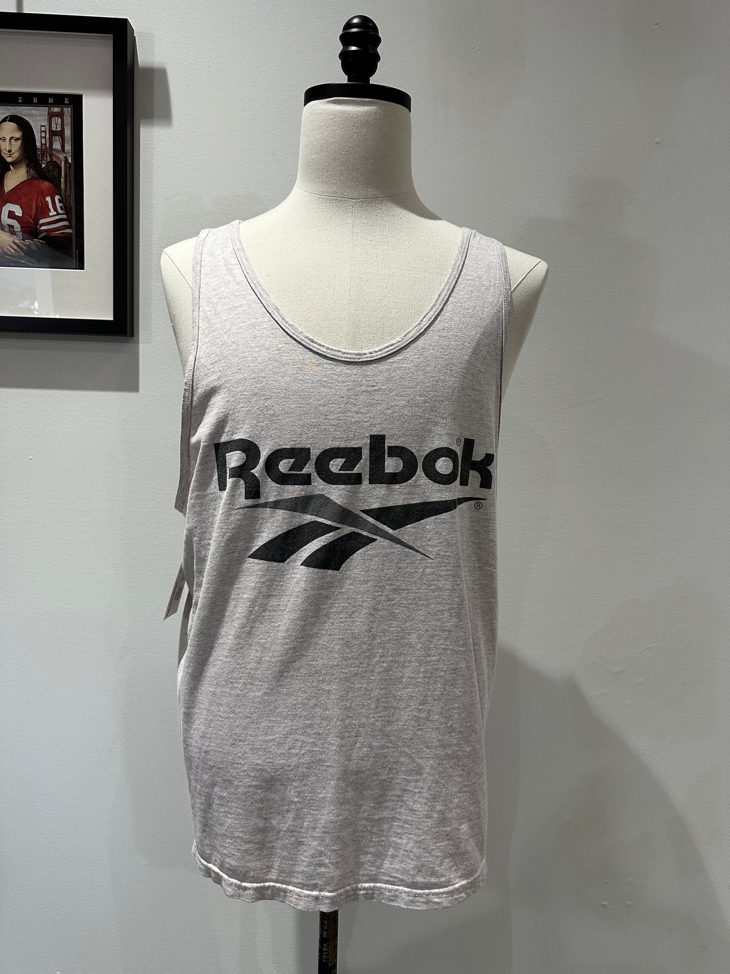 (Mens Large) 90s Reebok Gray Tank-Top