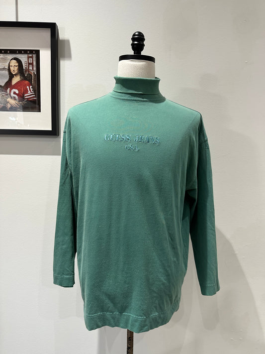 (Mens Medium) Guess Green Turtle Neck Shirt