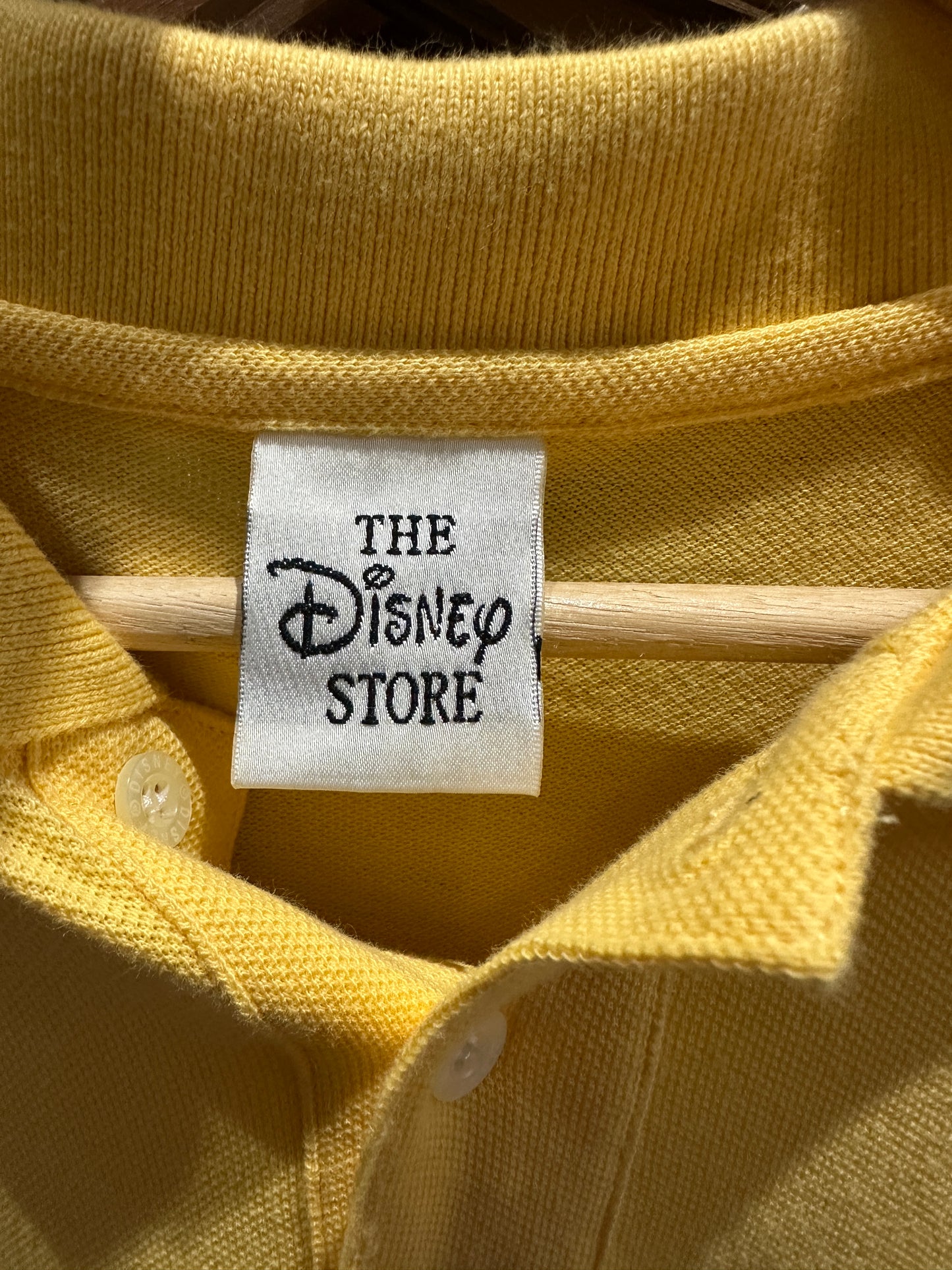 (Mens Large) 90s Mickey Mouse Yellow Polo Shirt
