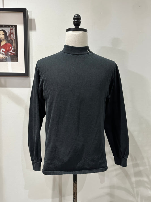 (Mens Small) 90s Nike Mock Neck Black Shirt