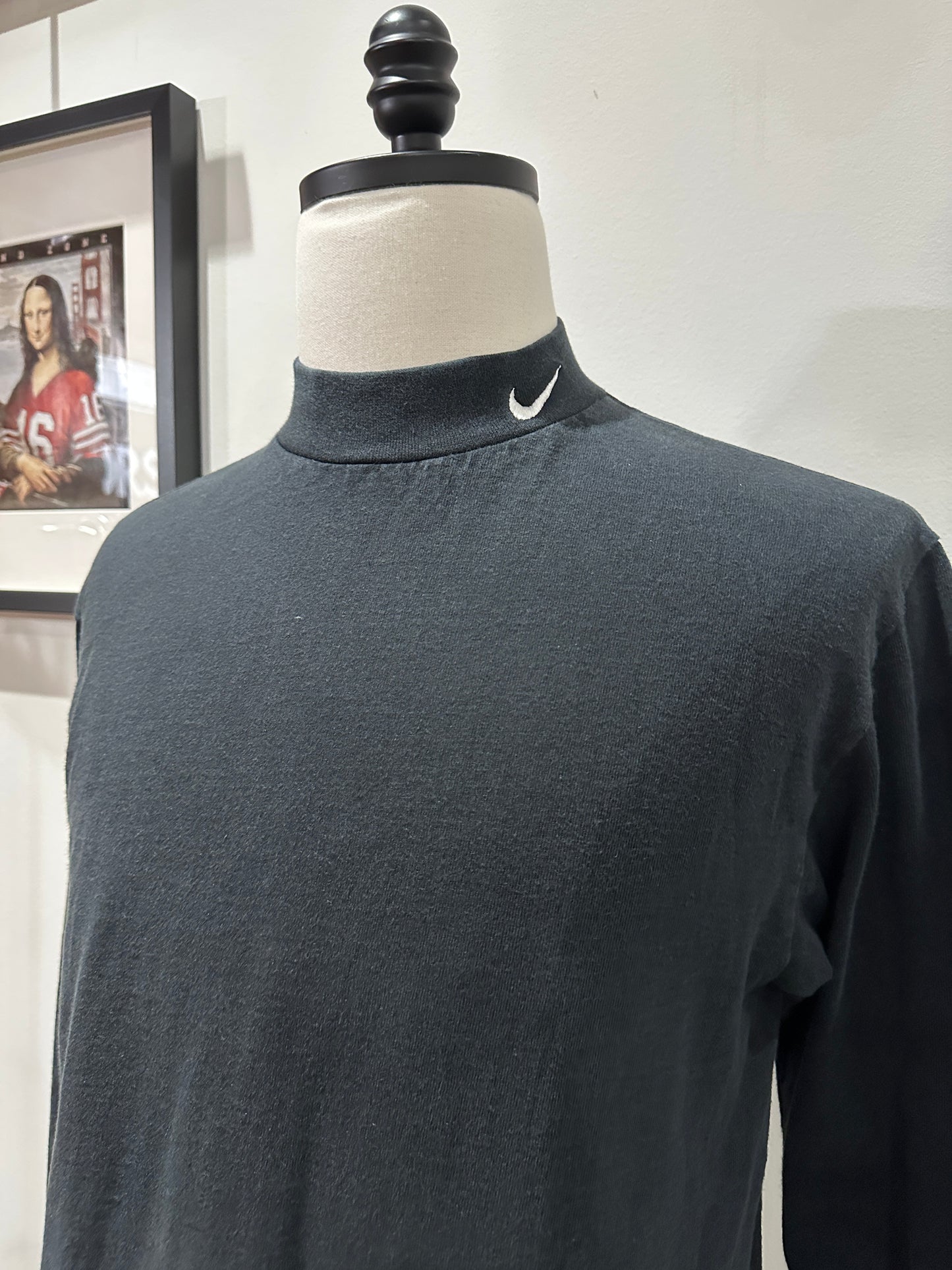 (Mens Small) 90s Nike Mock Neck Black Shirt