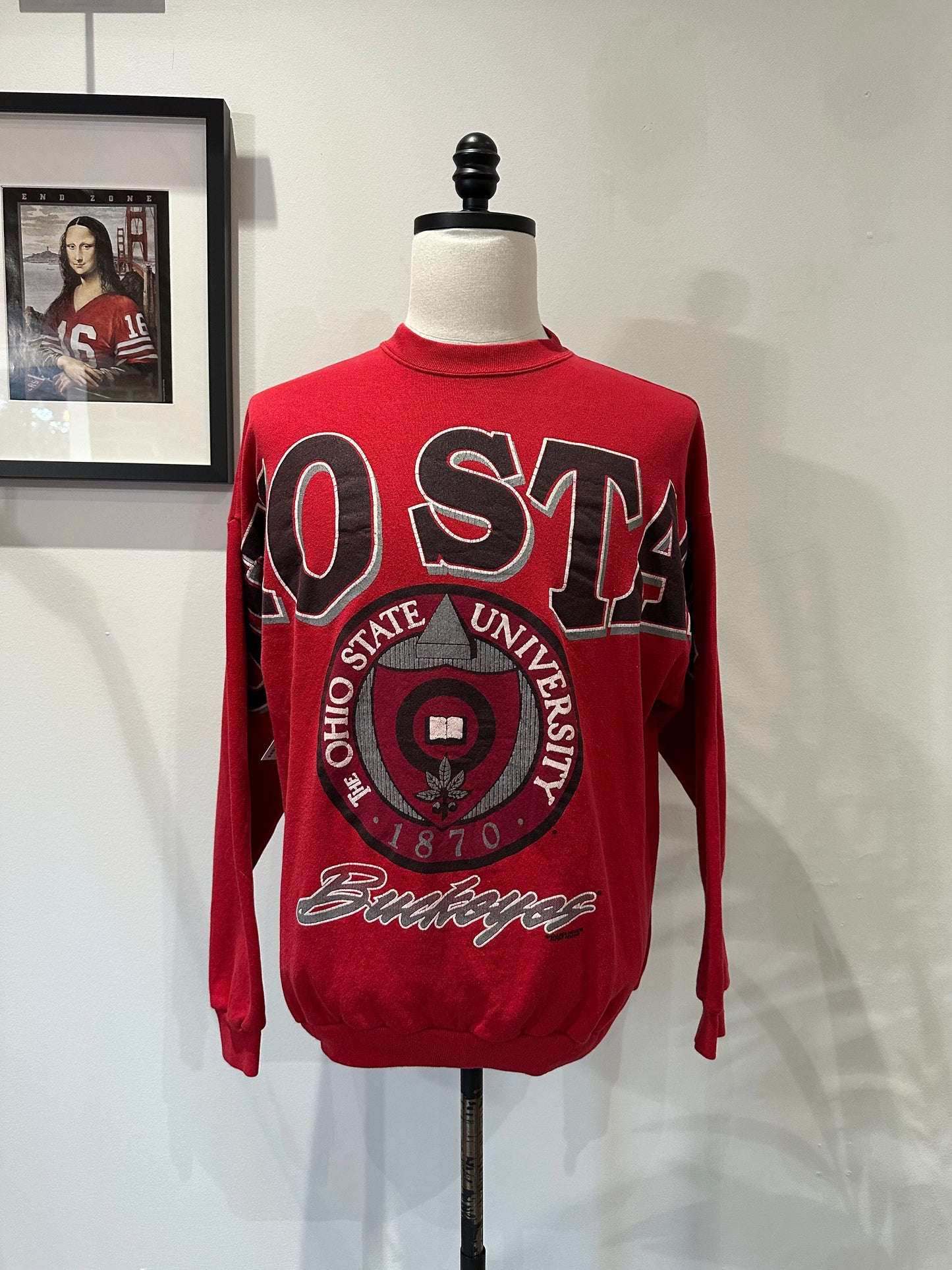 (Mens Large) 90s Ohio State Large Spell-Out Sweater