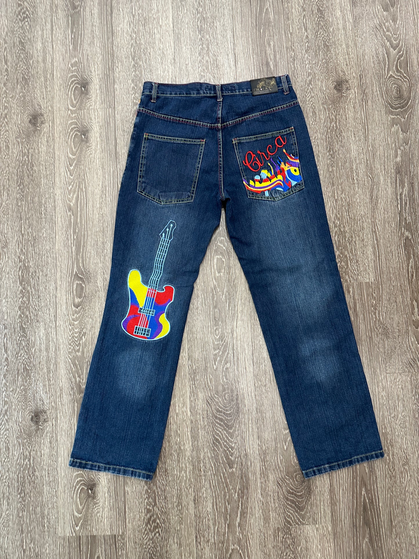 (Mens 34) Circa Blue Embroidered Jeans