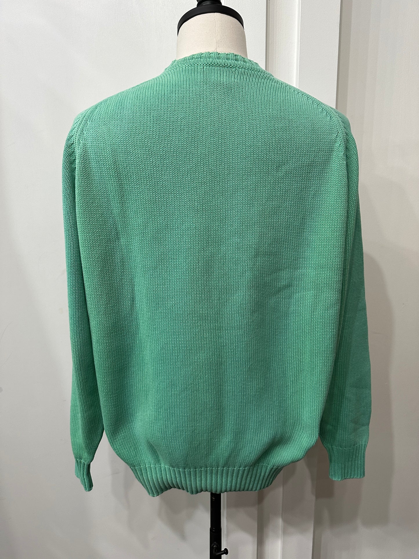 (Mens Large Tall) Land's End Turquoise Knitted Sweater