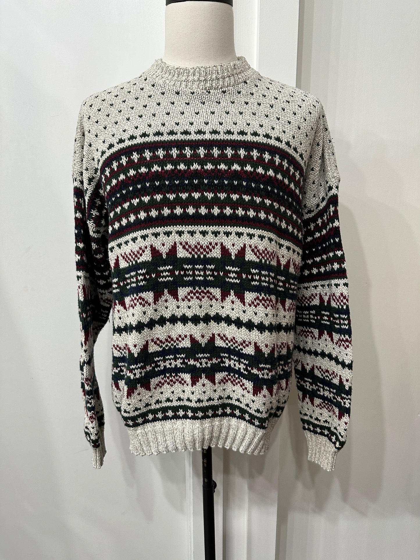 (Mens XL) Multicolor Red Head Knitted Sweater