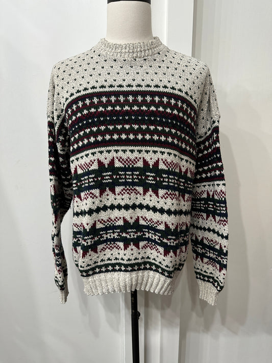 (Mens XL) Multicolor Red Head Knitted Sweater