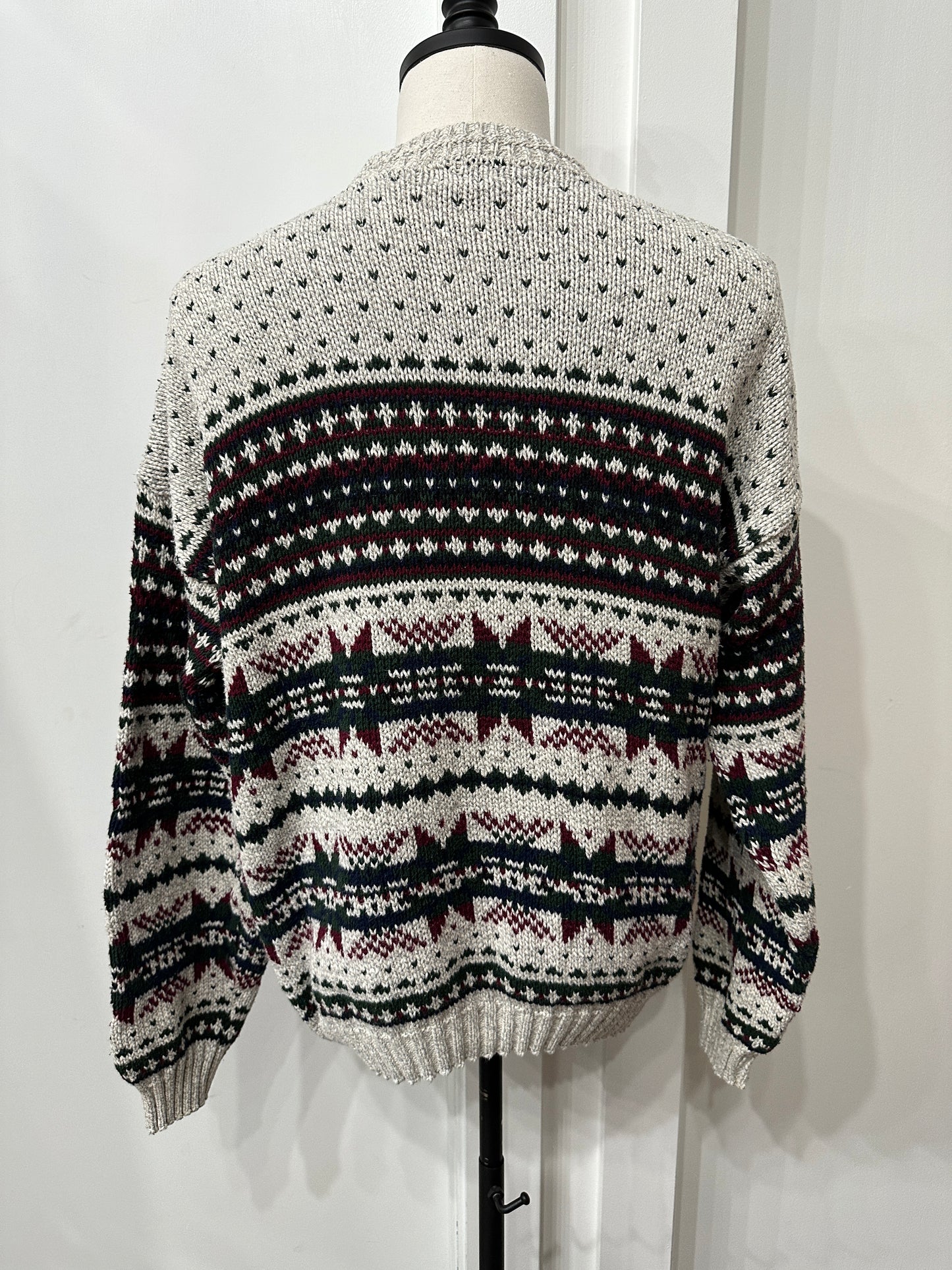 (Mens XL) Multicolor Red Head Knitted Sweater