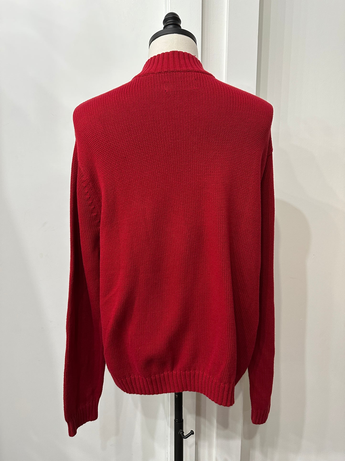 (Mens XXL) Chaps Red 1/4 Zip Knitted Sweater