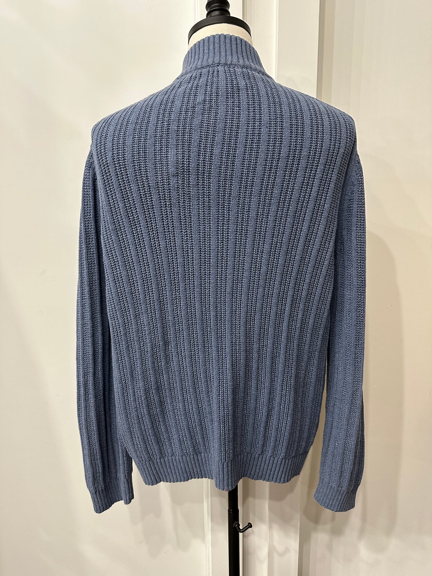 (Mens XL) Tasso Elba Blue 1/4 Zip Knit Sweater