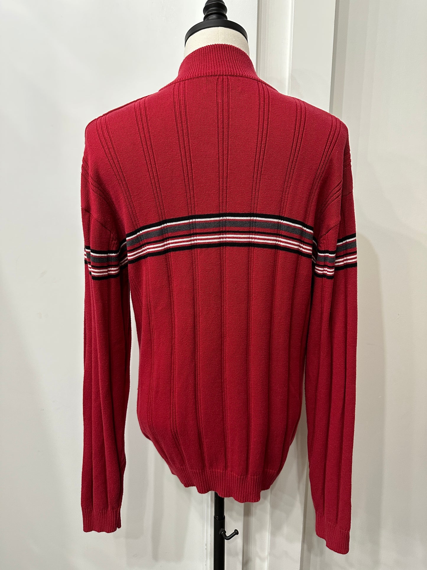 (Womens XXL) XG Red 1/4 Zip Knit Sweater