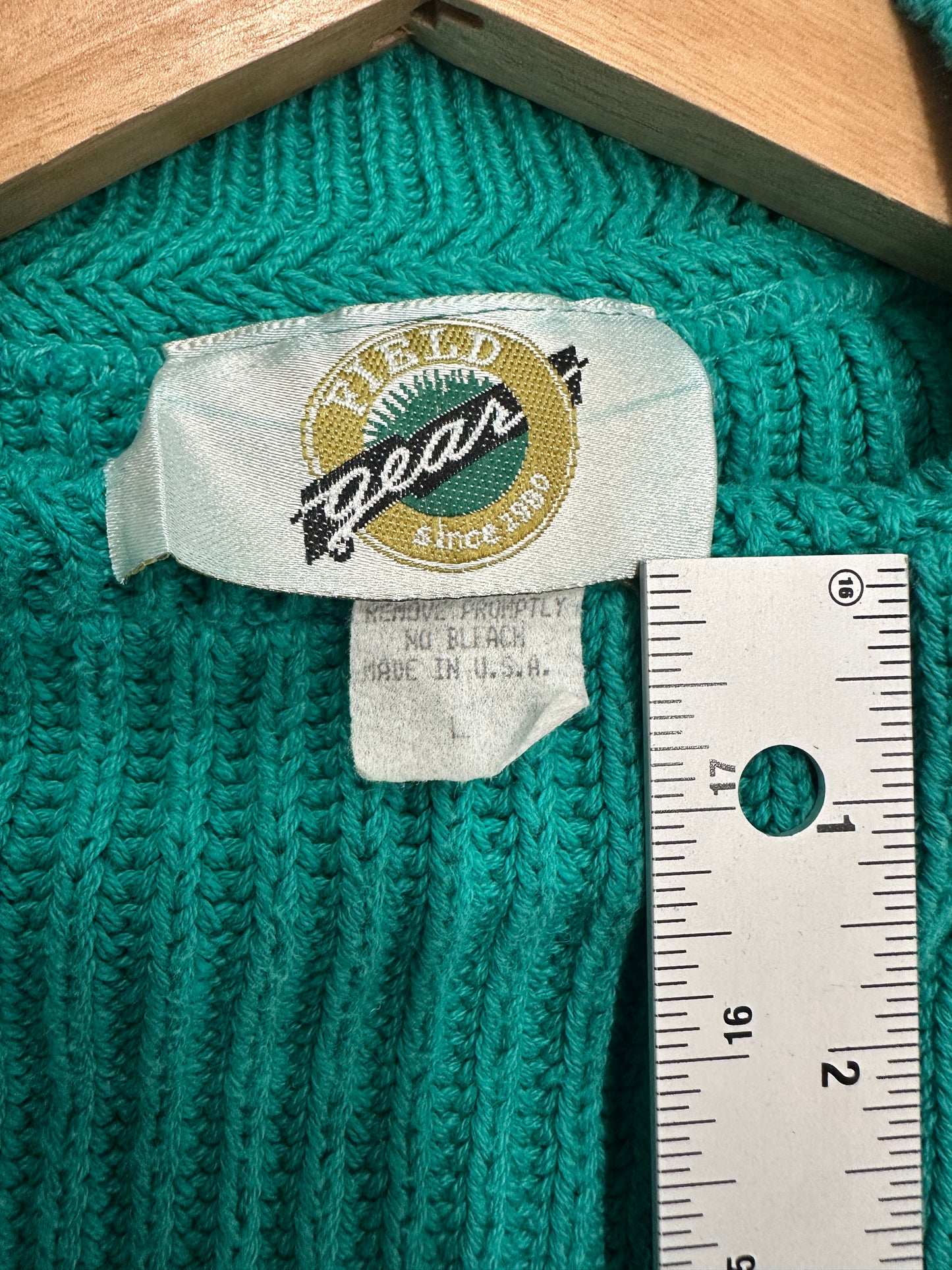(Mens Large) Field Gear Turquoise Knitted Sweater