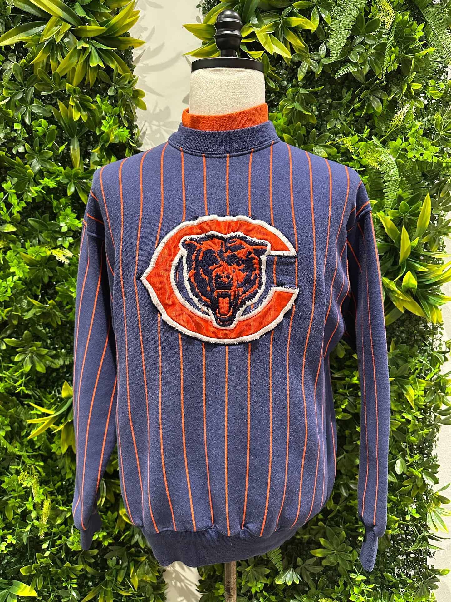 (Mens Medium) 90s Chicago Bears Pin-Stripe Sweater 007