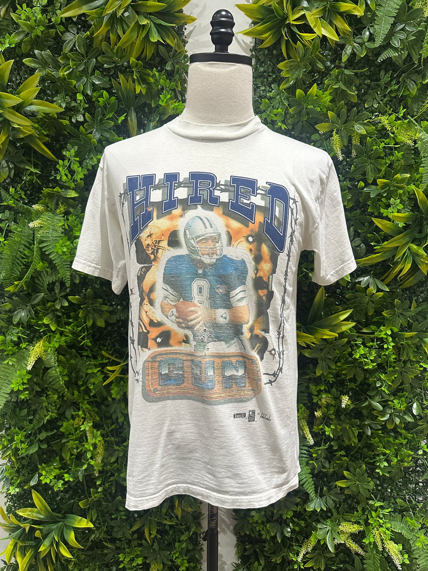 (Mens Medium) 90s Dallas Cowboys 'Troy Aikman' 'Hired Gun' Shirt 007