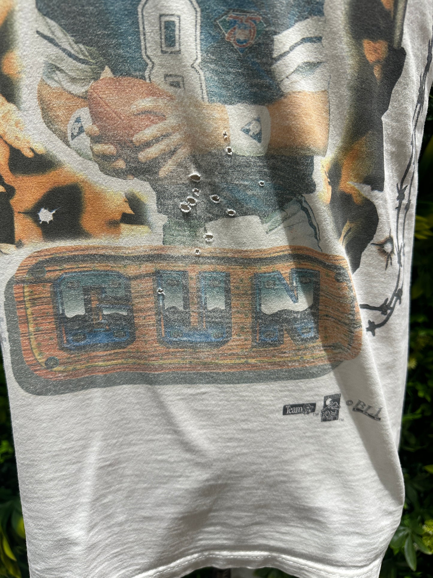 (Mens Medium) 90s Dallas Cowboys 'Troy Aikman' 'Hired Gun' Shirt 007