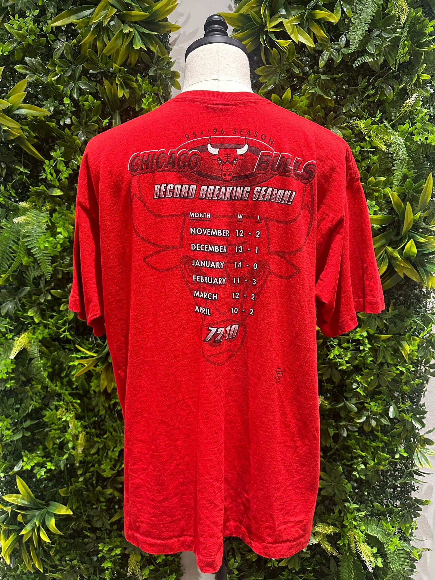 (Mens XL) 1996 Chicago Bulls 'Record Breaking Season' Shirt 007