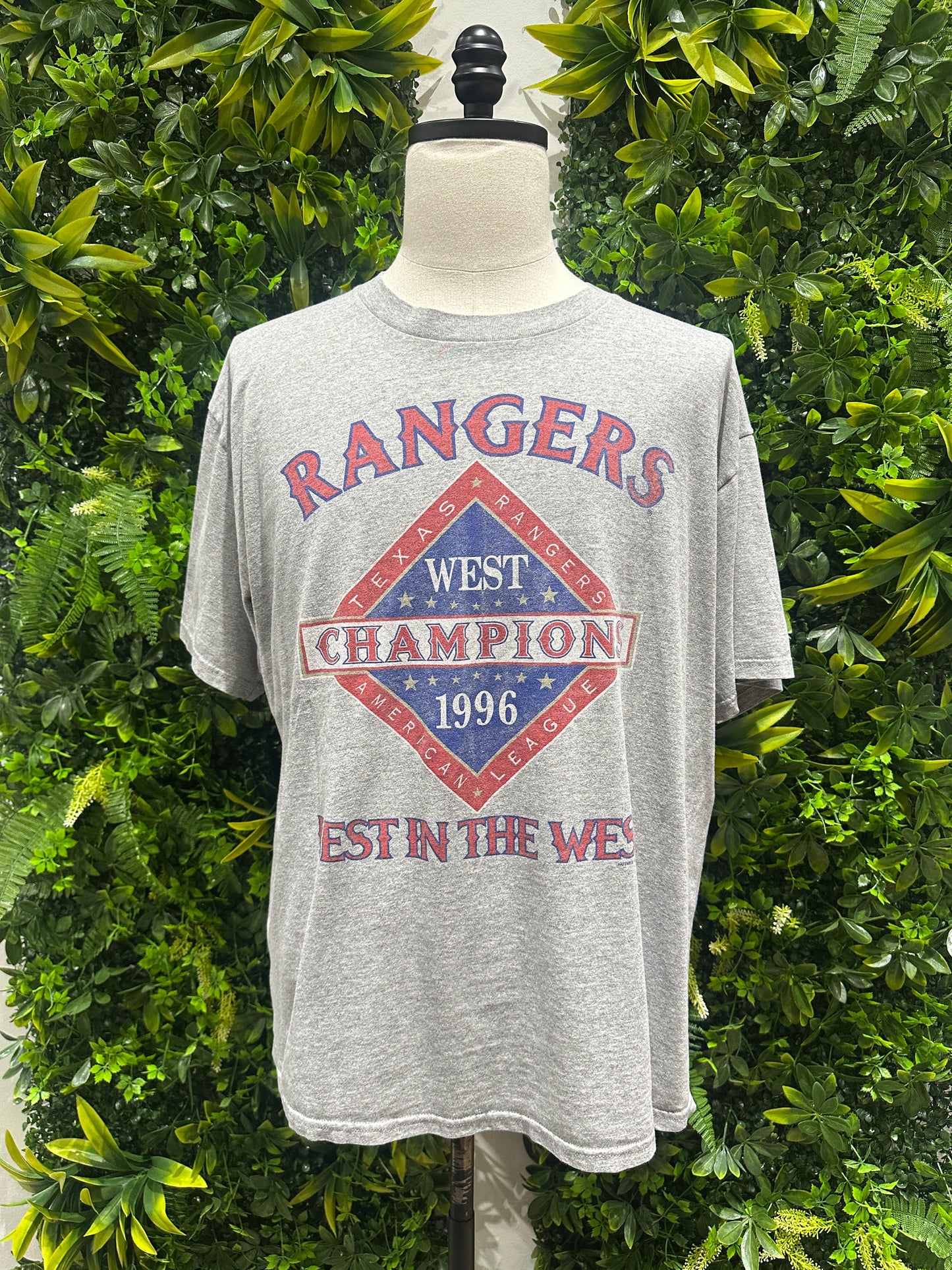 (Mens XL) 1996 Texas Rangers West Division Champs Shirt 007
