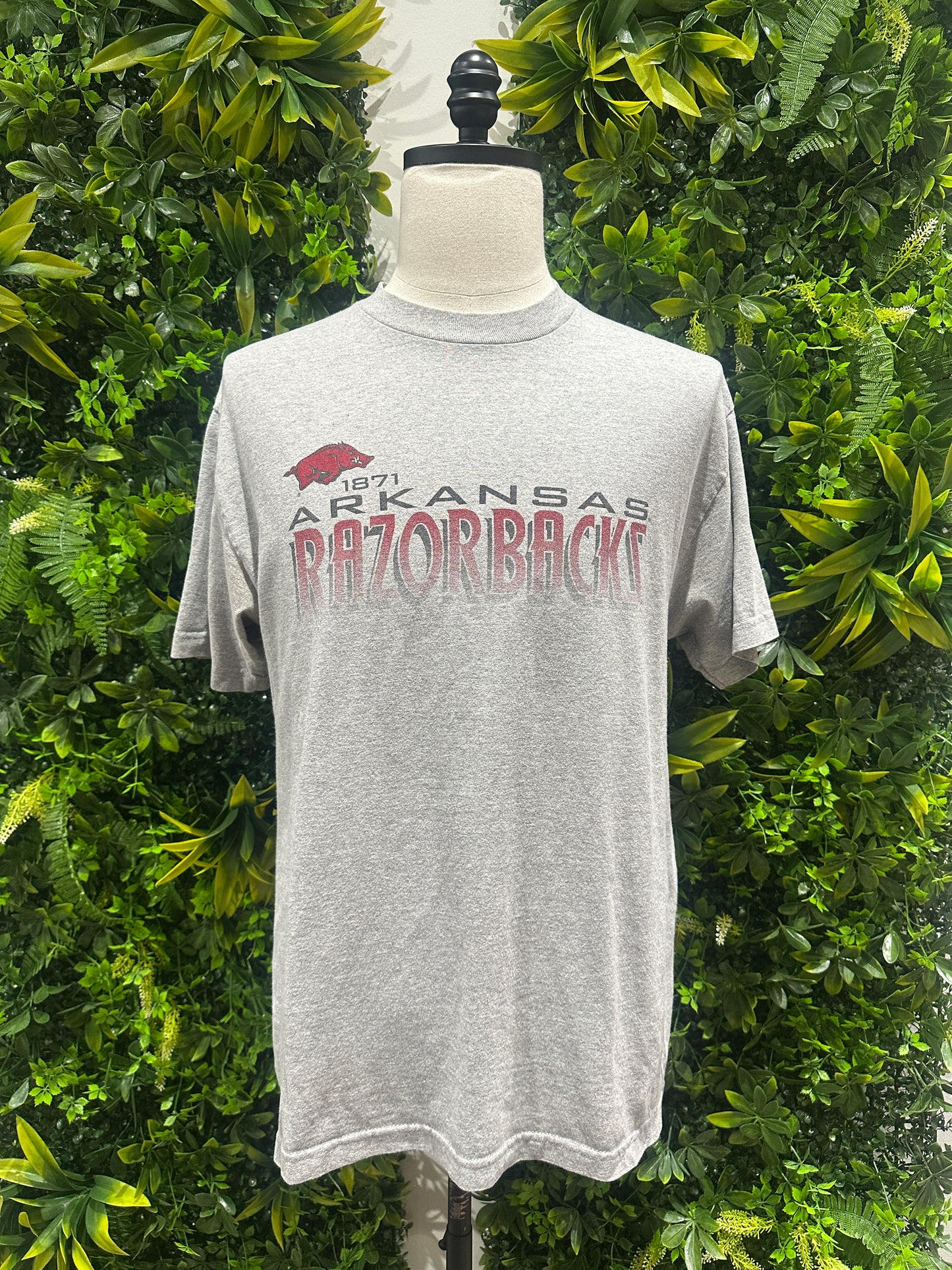 (Mens Large) 90 Arkansas Razorbacks Spell-Out Shirt 007