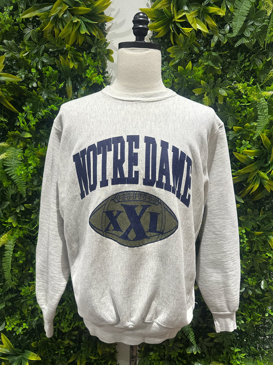 (Mens XL) 90s Notre Dame Spell-Out Sweater 007