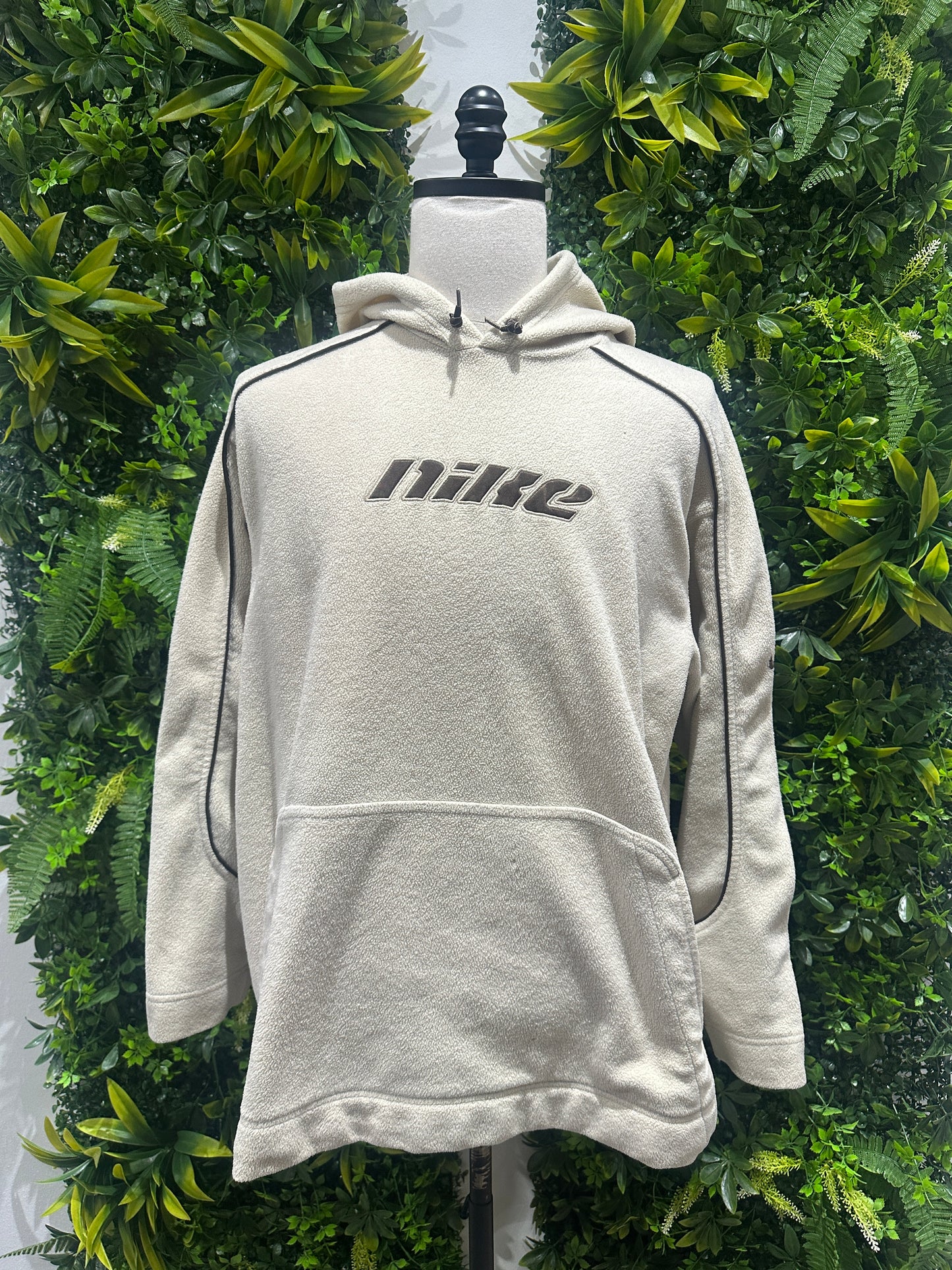 (Mens Large) Nike Beige Pull-Over Fleece Sweatshirt 007