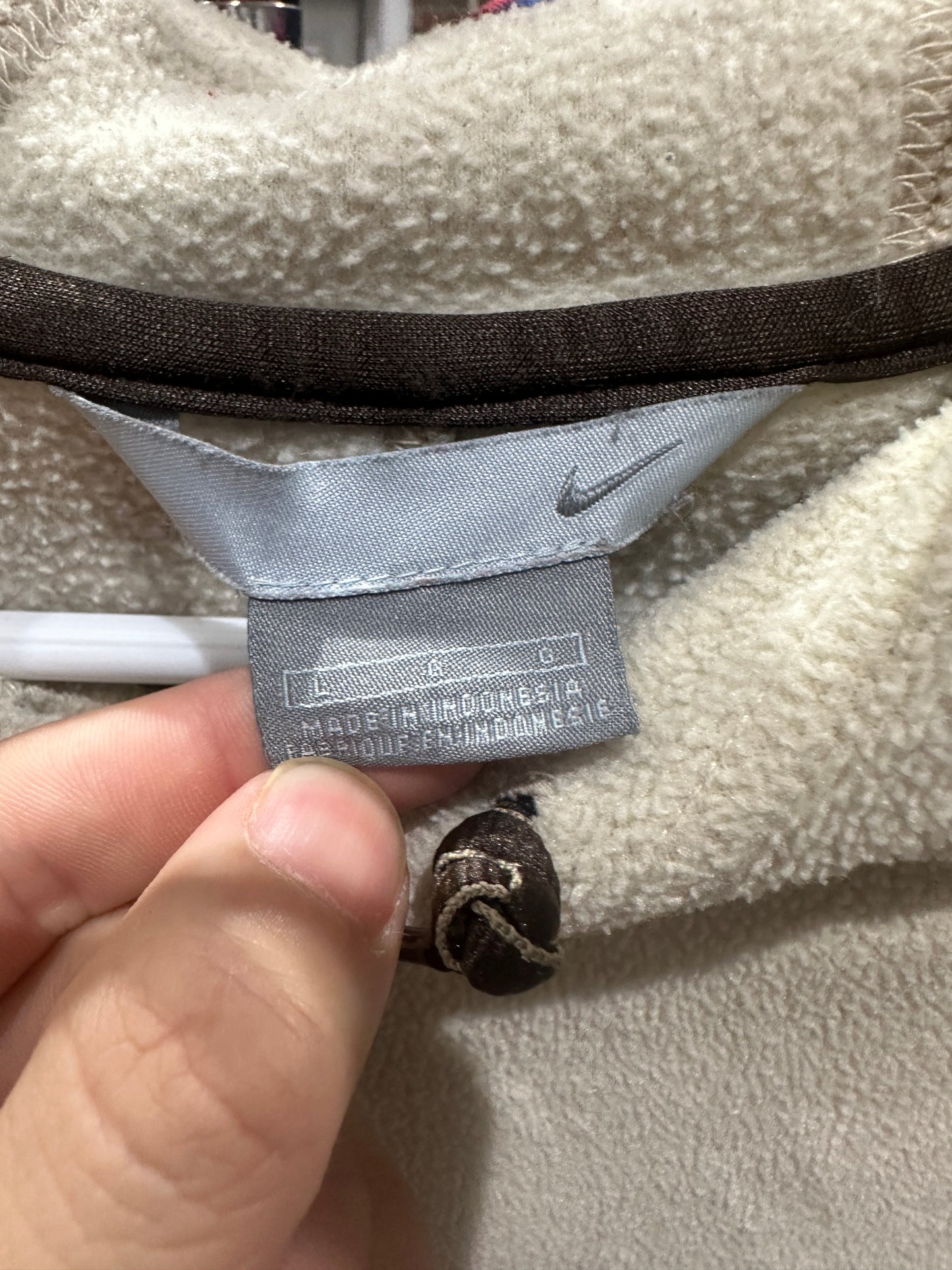 (Mens Large) Nike Beige Pull-Over Fleece Sweatshirt 007