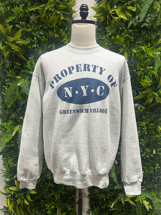 (Mens XL) 90s 'Property of NYC' 'Greenwhich Village' sweater 007