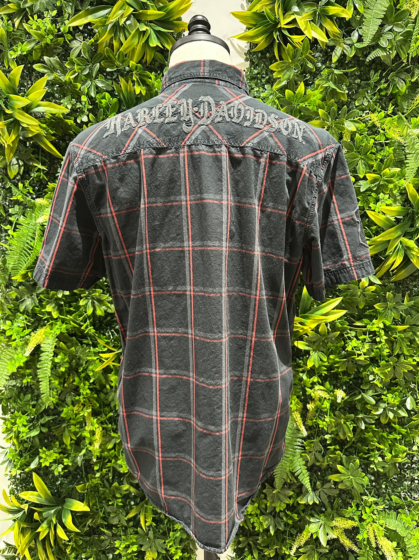 (Mens Large) Harley Davidson Plaid Button-Up Shirt 007