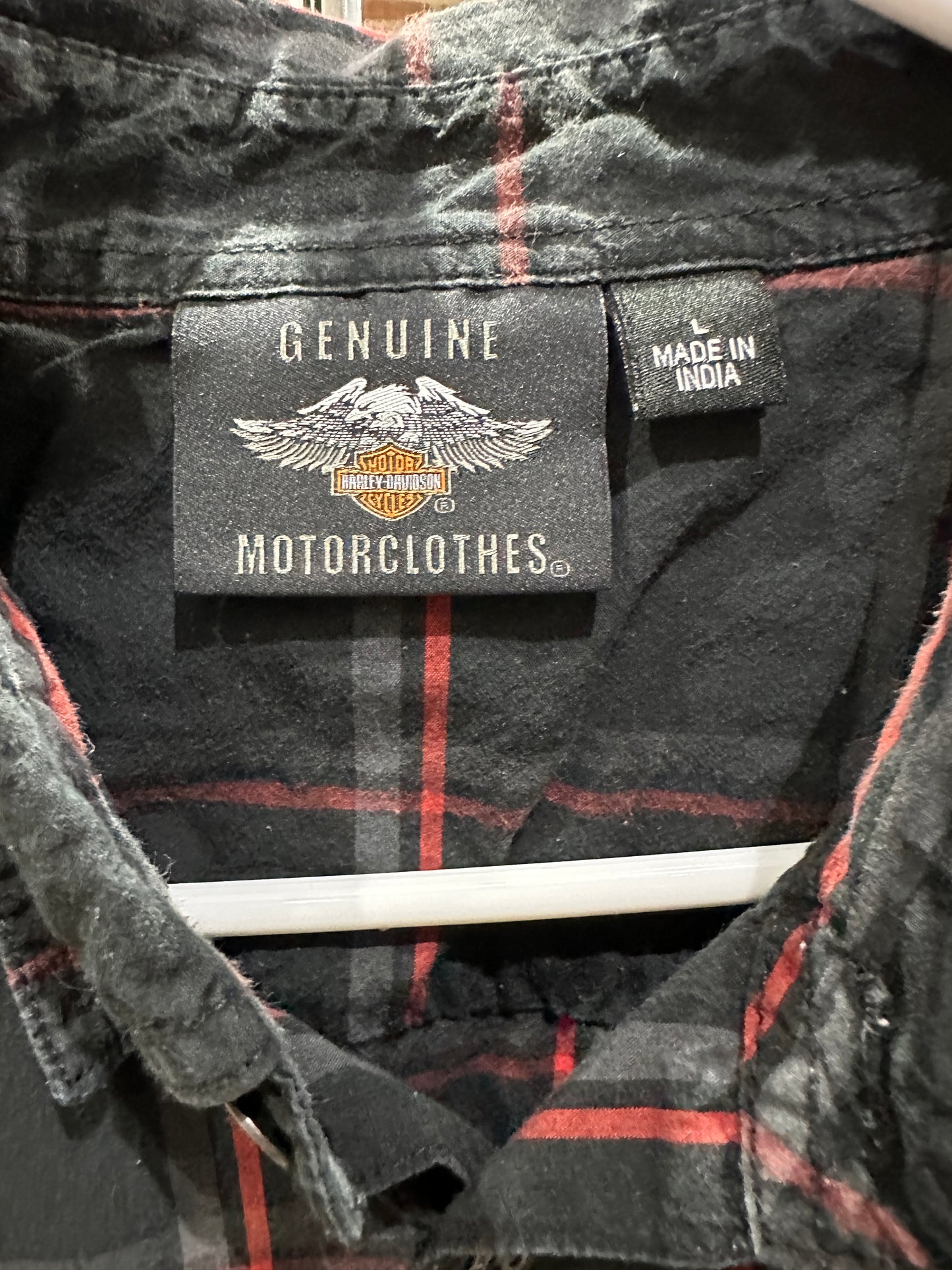 (Mens Large) Harley Davidson Plaid Button-Up Shirt 007