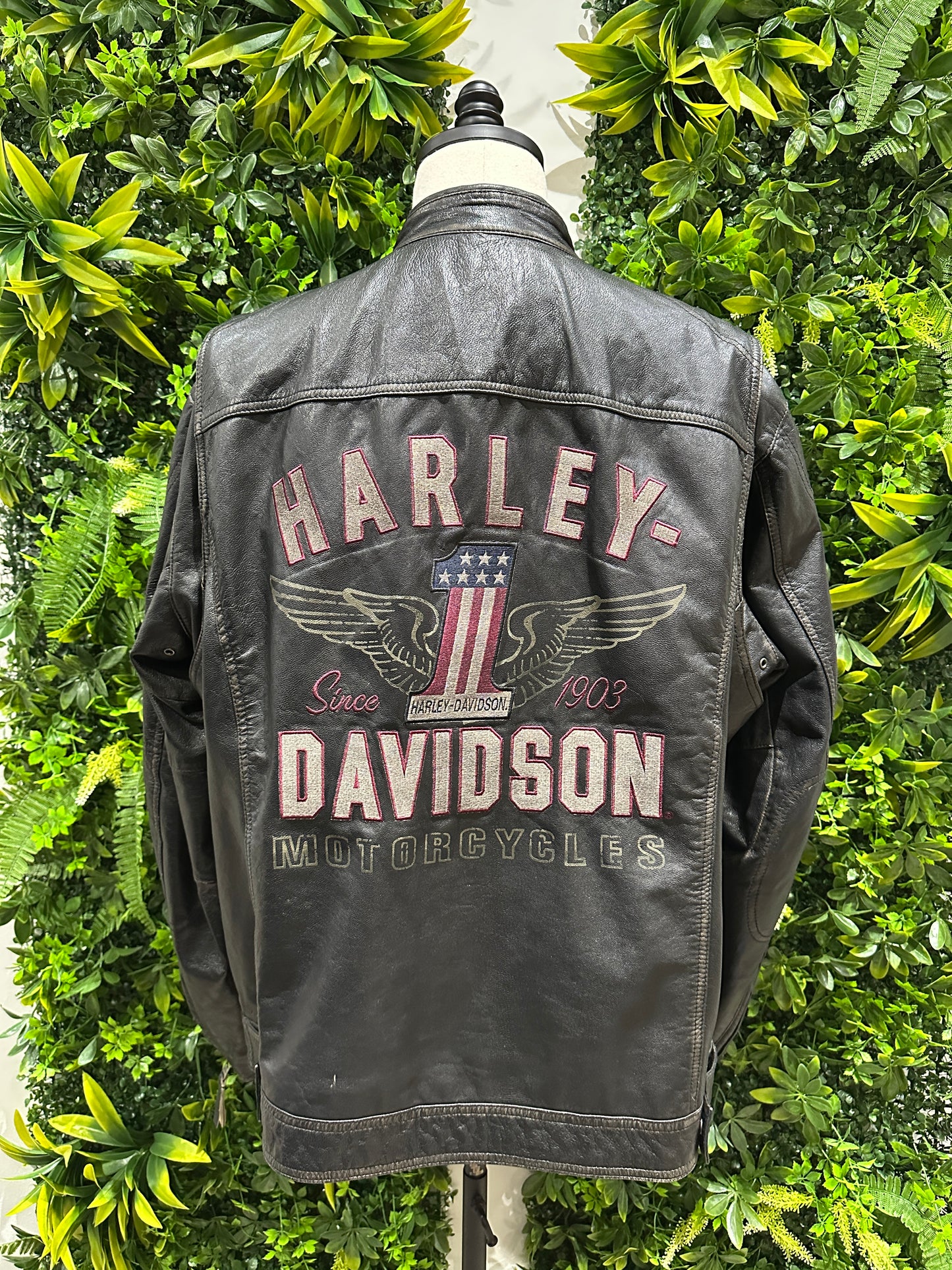(Mens 2X) Harley Davidson Black Leather Jacket 007