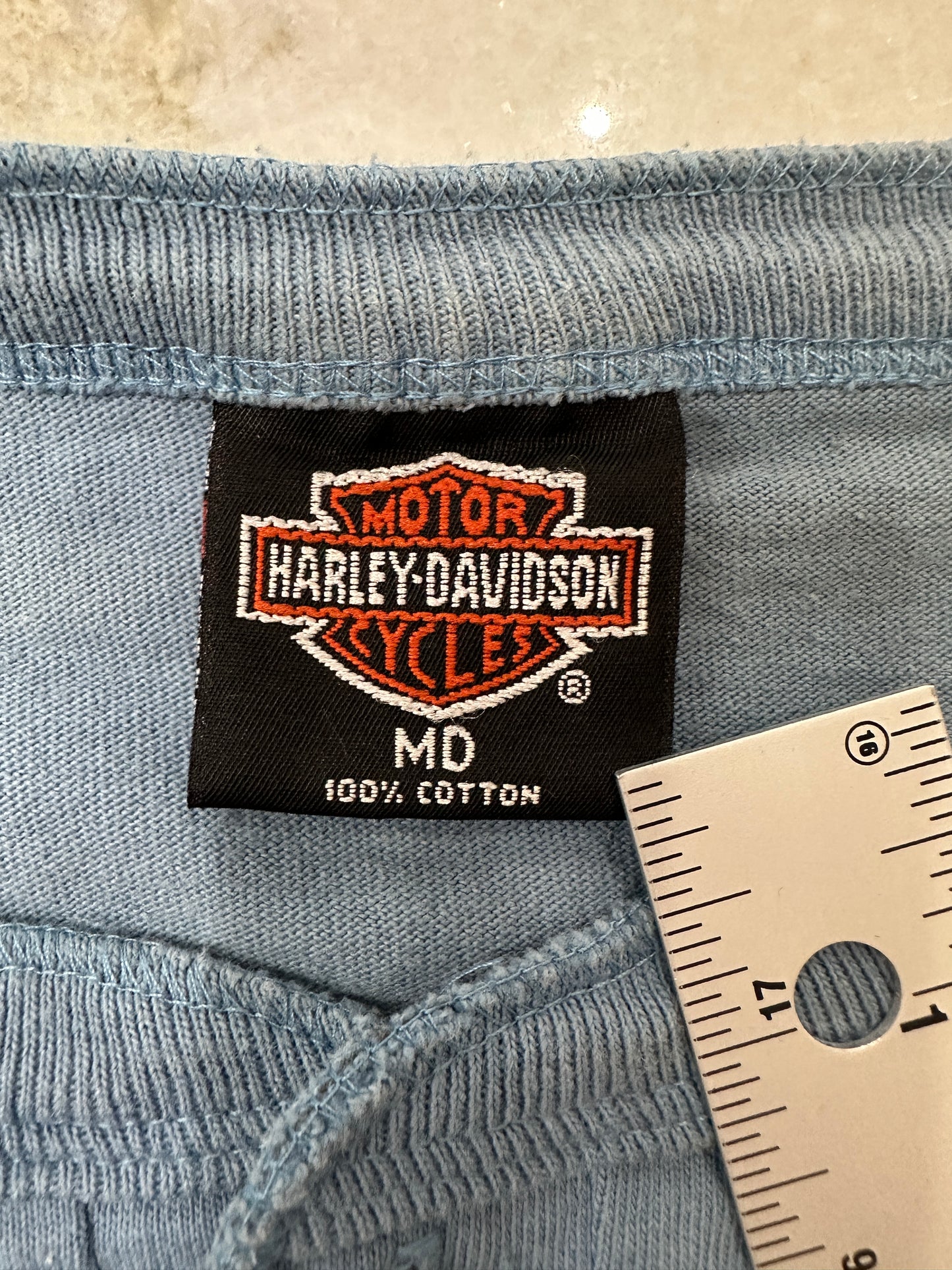 (Mens Medium) 90s Harley Davidson Henley Shirt