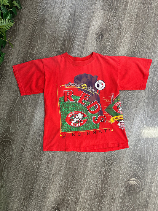 (Kids Large) 90s Cincinnati Reds 'Around the Horn' Shirt 007