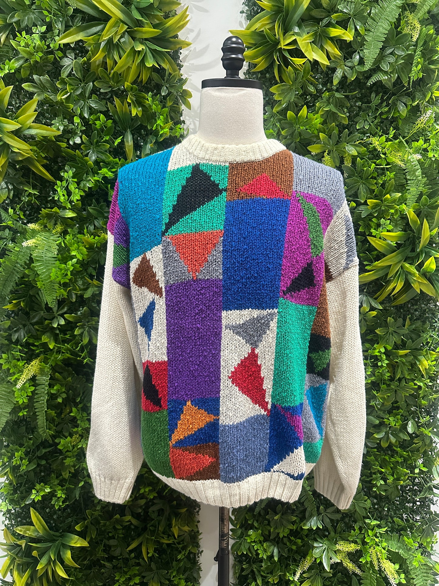 (Mens Large) 90s Multicolor Knit Sweater