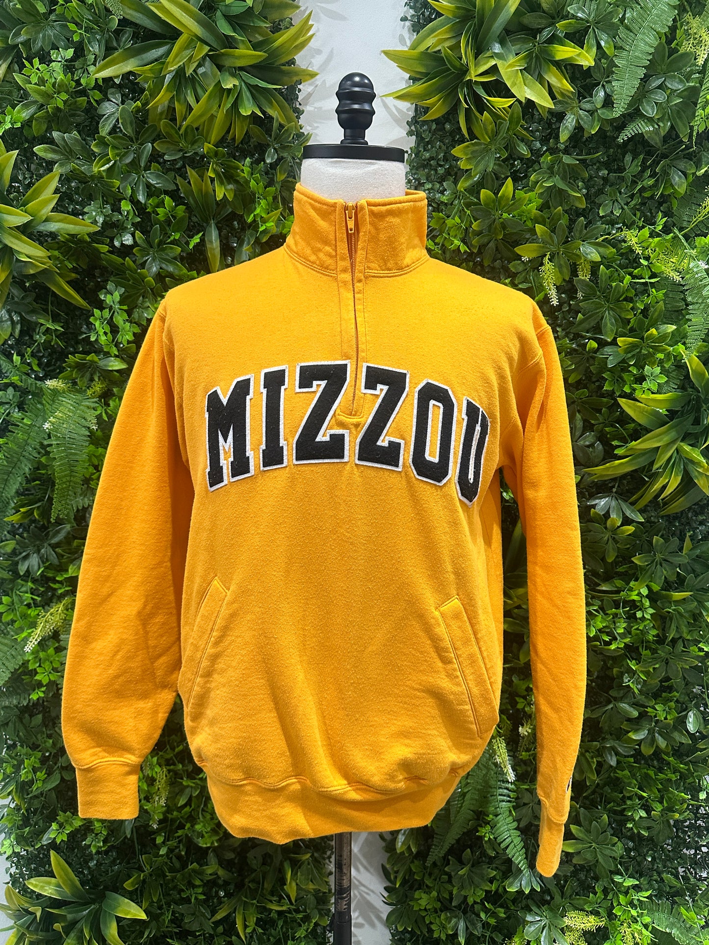 (Mens Medium) Mizzou Yellow Quarter-Zip Sweater
