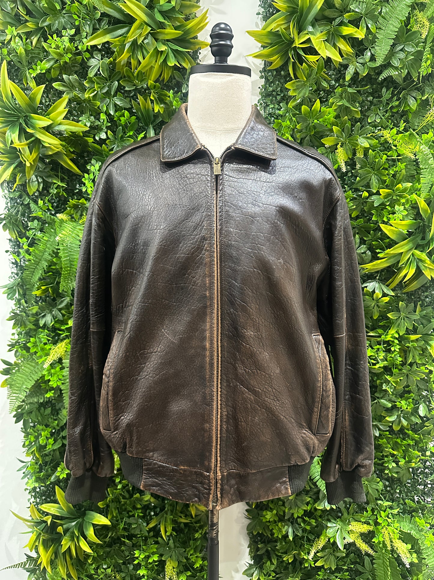 (Mens Medium) Wilson Leathers Brown Leather jacket