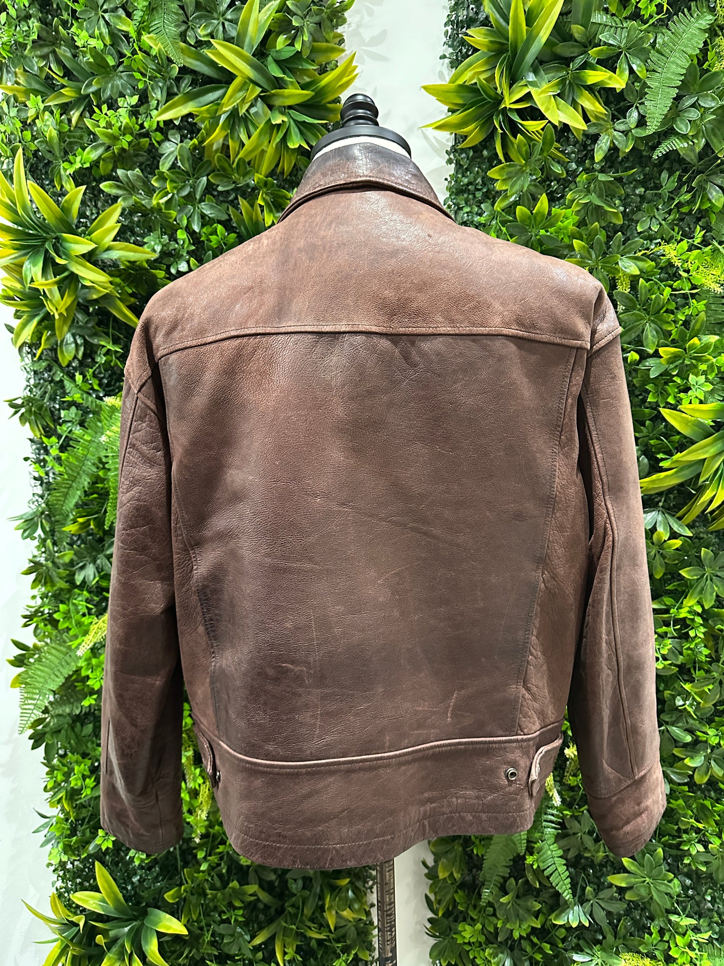 (Mens Medium) Tannery West Brown Leather Jacket