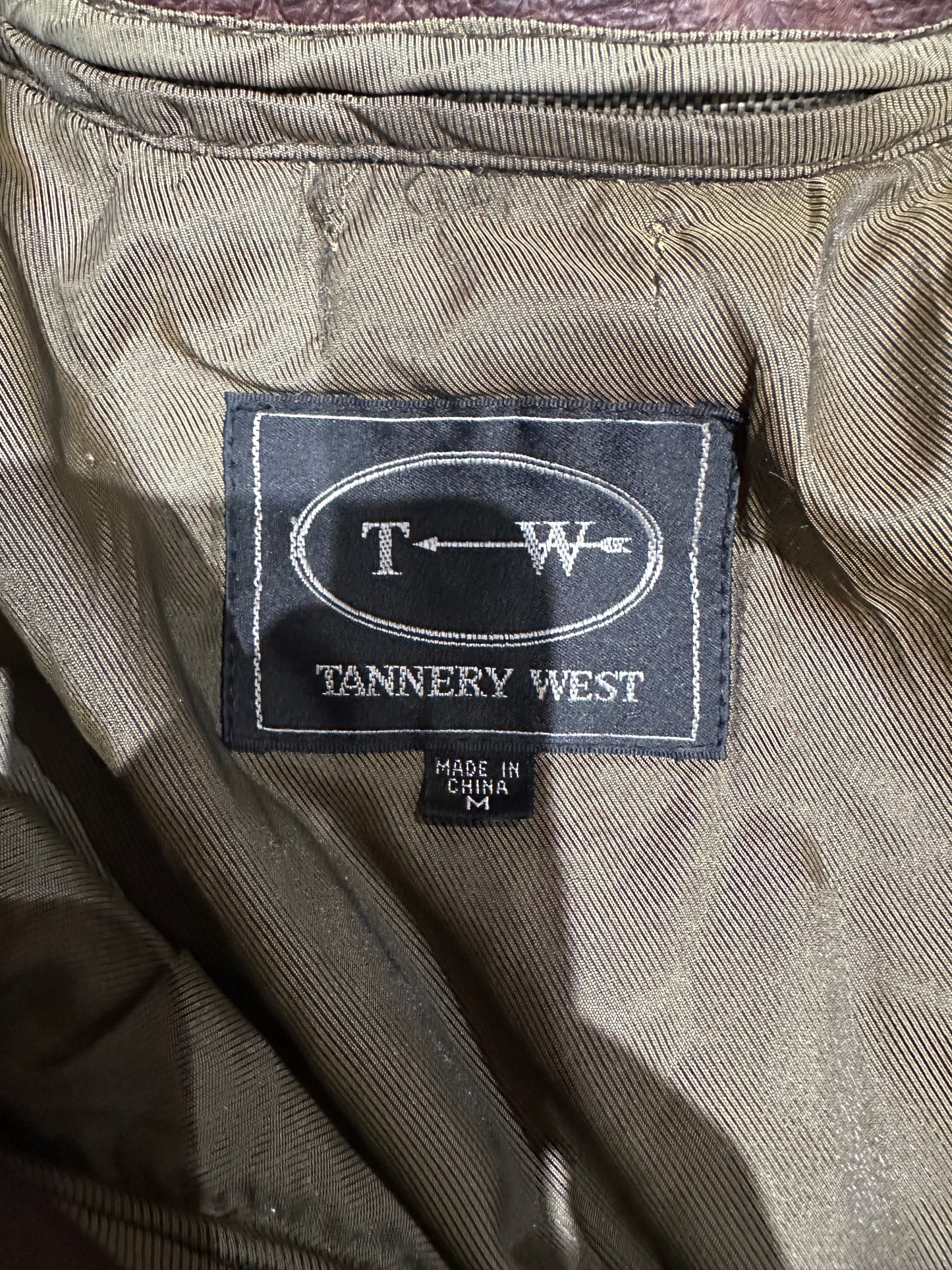 (Mens Medium) Tannery West Brown Leather Jacket