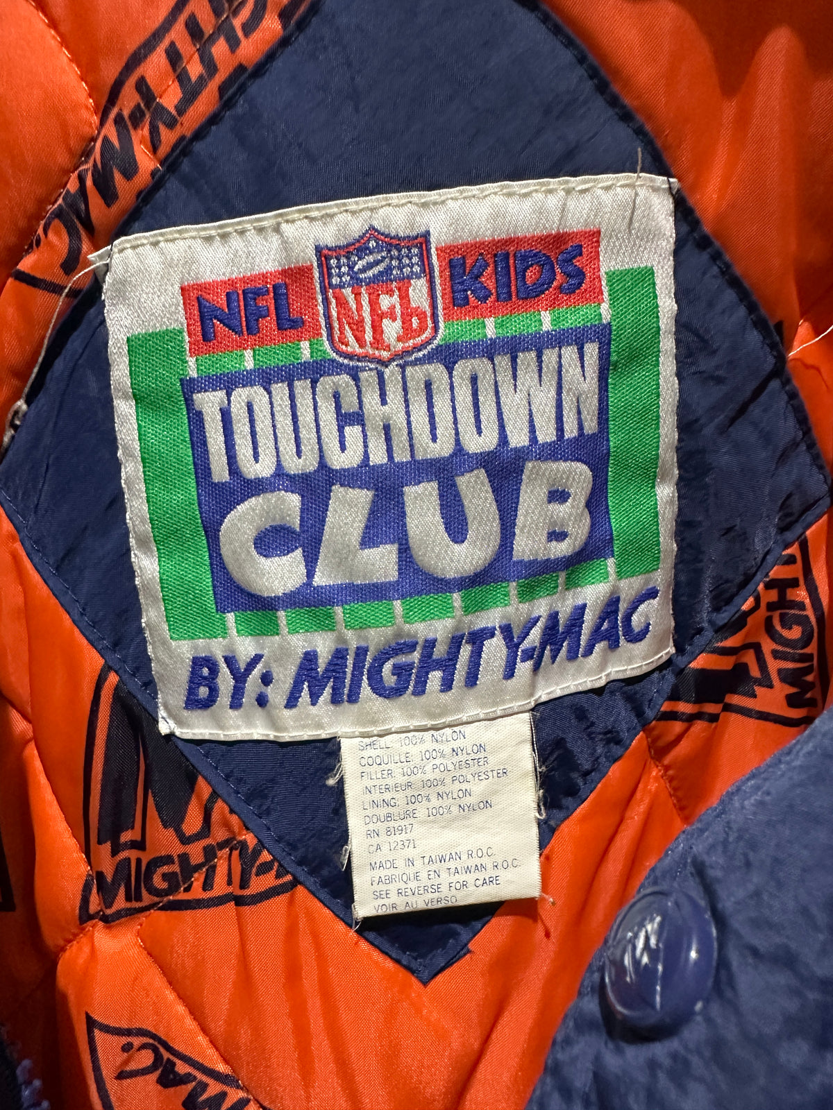 (Kids Large) 90s Might Mack Chicago Bears Puffer Jacket 007