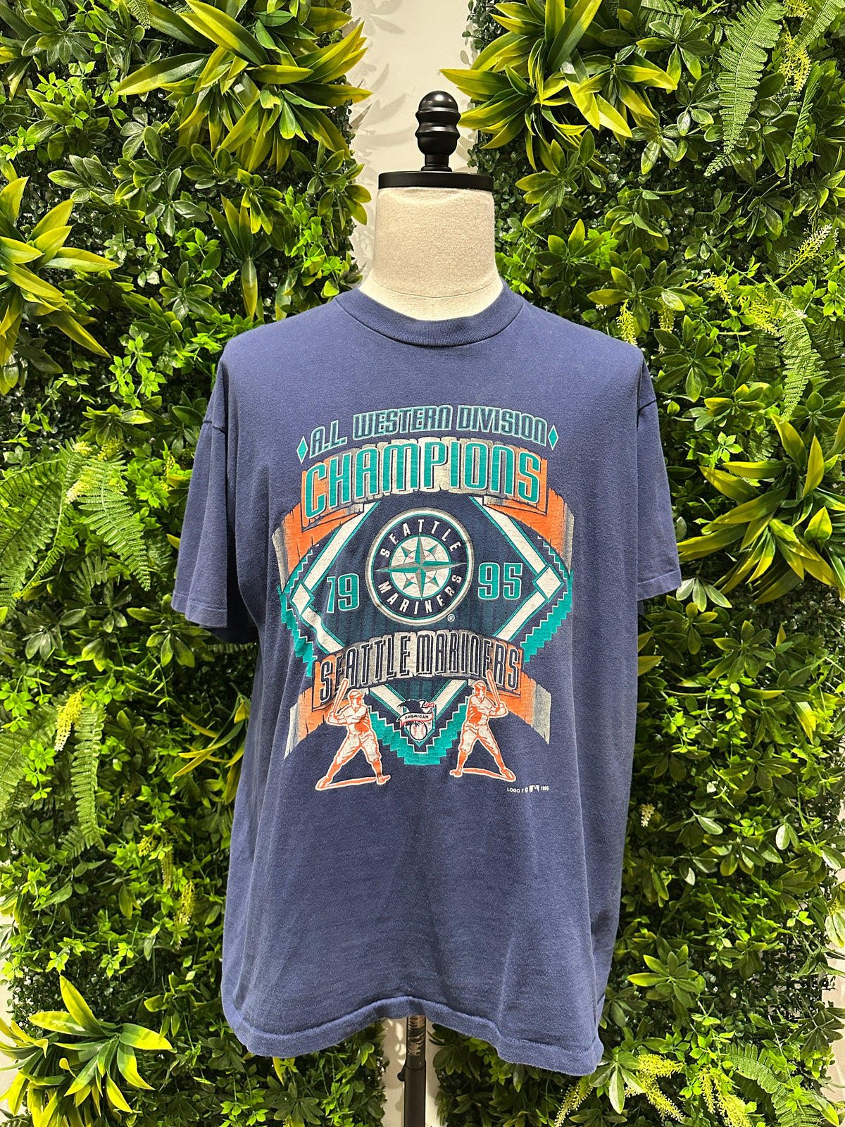 (Mens XL) 1995 Seattle Mariners Western Division Champs Shirt 007